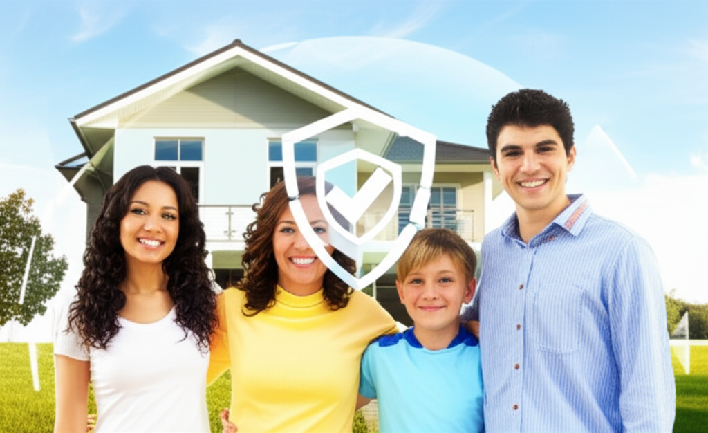 Familia protegida con seguros